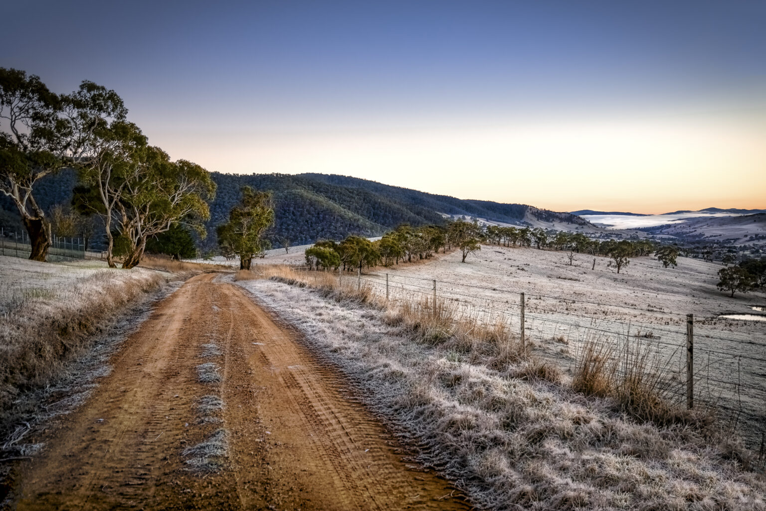Winter dawn over the Omeo valley