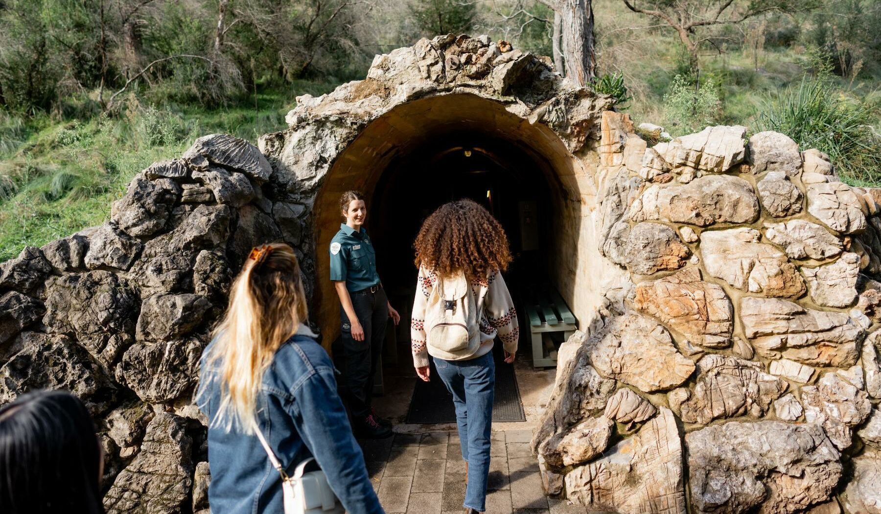 Entering Buchan Caves for a tour East Gippsland