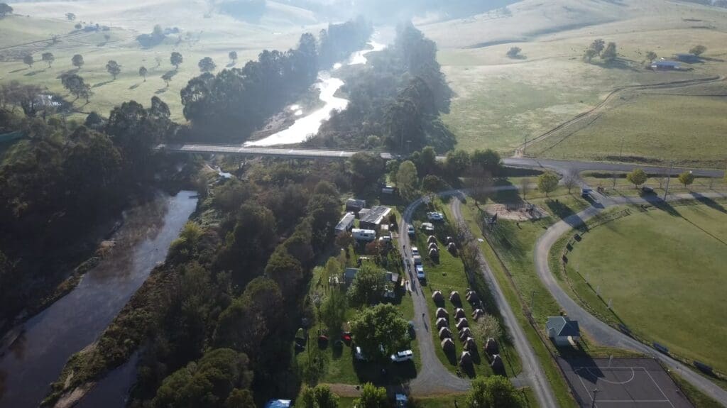 Bruthen Caravan Park by drone
